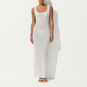 SKIMS Sheer Threadbare Rib Maxi Dress - Light Heather Grey - Medium